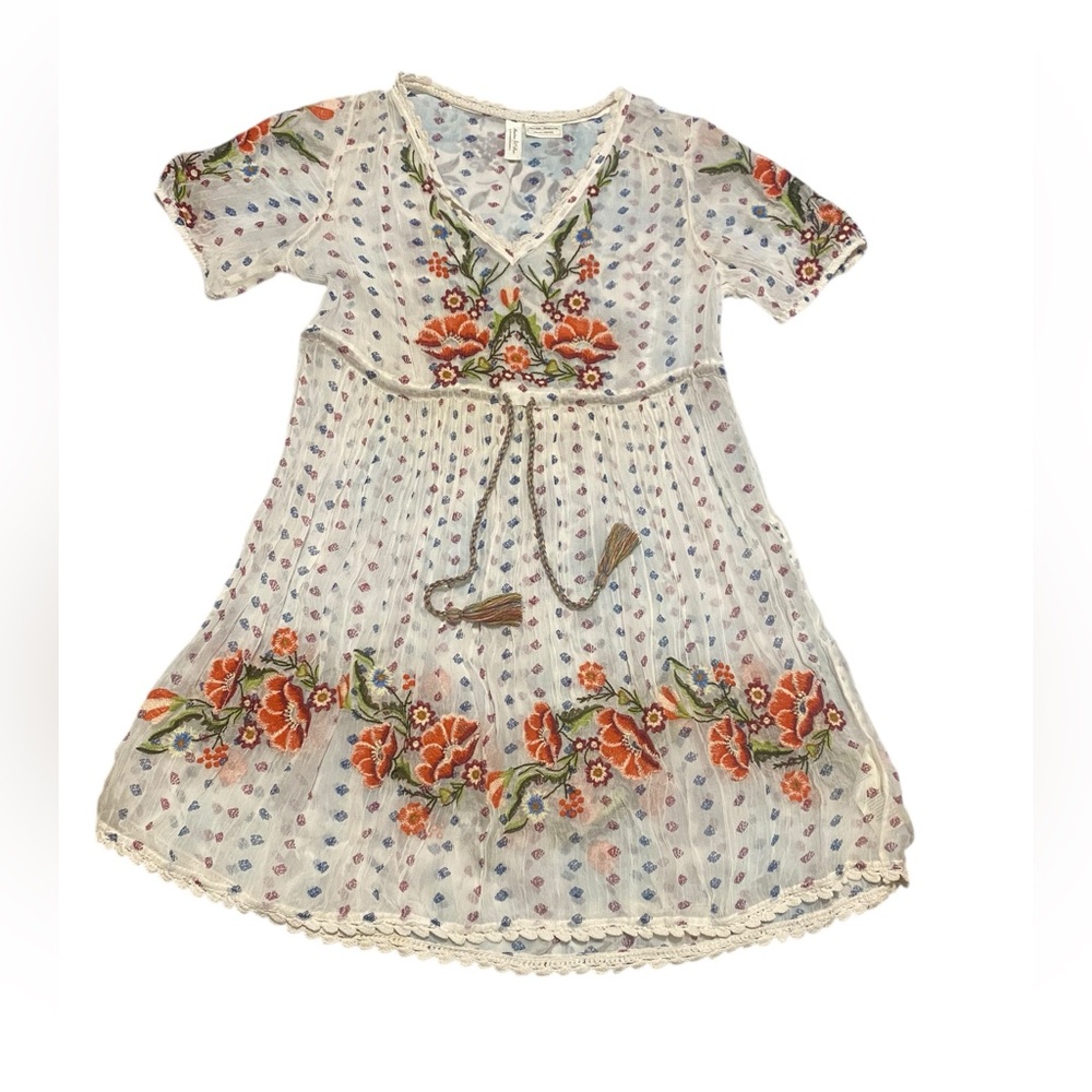 Floral Embroidered Sheer Dress